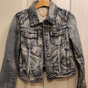 NWOT Distressed Denim Jacket